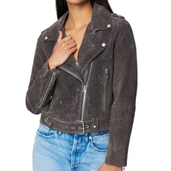 BLANKNYC Charcoal Morning Suede Moto Jacket - Picture 15 of 16